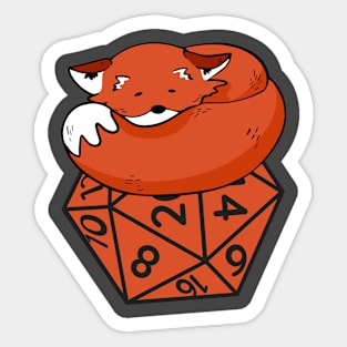 Sleeping Fox With D20 Sticker